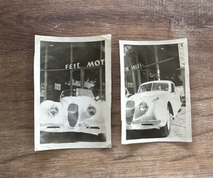2 - Vtg Jaguar XK120 Automobile Black White Photos Feil Motors CA Ephemera 3X2 - Picture 1 of 9