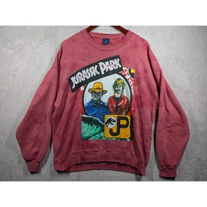 Vintage Universal Studios Jurassic Park Crewneck Alan & Ellie Fossil Pattern XL - Picture 1 of 13