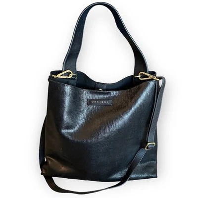 Orciani Black textured leather shoulder bag - Image 1 of 4