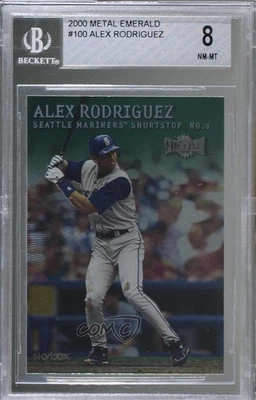 Skybox Metal Emerald Alex Rodriguez #100 BGS 8 2000 Foto 1 de 2