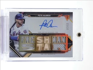 PETE ALONSO 2021 TOPPS TRIPLE THREADS GAME USED PATCH AUTO /27 Q4408 - Picture 1 of 2