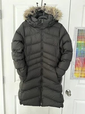 Chaqueta Abrigo Marmot Montreal Mujer XL 700 Plumón Relleno Negro Capucha Puffer  Foto 1 de 4