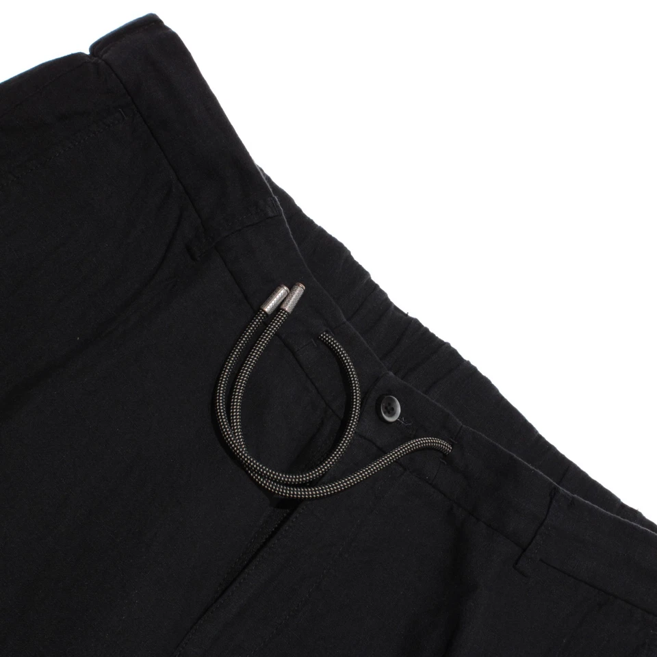 Hiltl for Carroll Custom NWT Casual Pants Size 54 (US 38) Slim in Black Linen - Image 1 of 4
