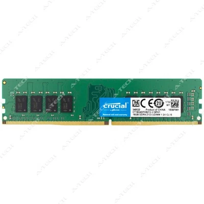 Crucial 16GB DDR4 2133MHz PC4-17000 2Rx8 DIMM Desktop Memory RAM (CT16G4DFD8213) - Image 1 of 2