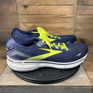 Brooks Ghost 15 Mens 11D Shoes Blue Yellow Running Walking Gym Sneakers - Picture 1 of 10