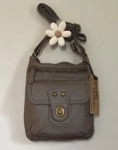 NEU.Ampere's Creations Umhängetasche Tasche veganes Leder dunkelgrau grau - Bild 1 von 12