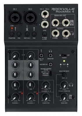 Compact Audio Mixing Console with USB Interface 2 Band EQ for Streaming - Image 1 of 4