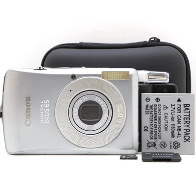 Компактный цифровой фотоаппарат Canon Digital IXUS 65 6,0 Мп серебристый проверенный полный комплект - Изображение 1 из 4