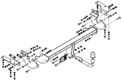 Barra de remolque cuello cisne para Renault Koleos II 2017-2023 SIN ELECTRICIDAD - R/069 Foto 1 de 4