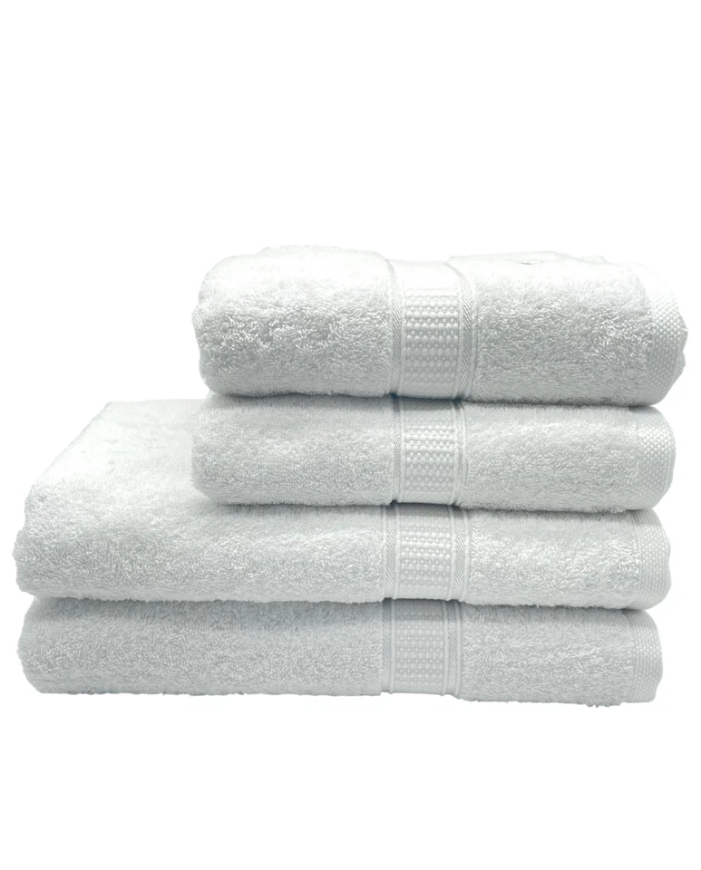 Harmatex Handtuch-Set 4 tlg. 550 g/m2 100% Bio-Baumwolle 2X70X140+50X100 Weiß - Bild 1 von 4