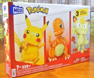 MEGA Pikachu Meowth Charmander Build & Show Kanto Trio Pokemon Construction Set - Picture 1 of 1