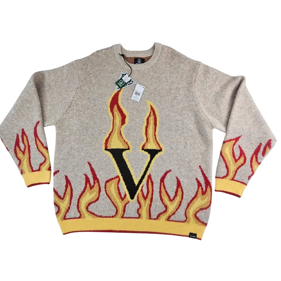 Men's VOLCOM & Fergadelic Collab XXL Flame Sweater NWT L660 - Image 1 of 4