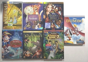 Disney  6 DVD Lot: Jungle Book 1&2, Peter Pan, Dumbo, Pinocchio, Aristocats   - Picture 1 of 3