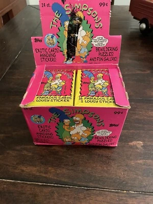 (1) Sealed Wax Jumbo Pack 1990 Topps The Simpson’s 16 Cards + 1 Sticker! - Image 1 of 4