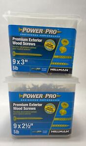 Hillman 48610 Premium Exterior Wood Screws 9 x 2.5 inch 5 Lb/ 501-Pcs Set of 2