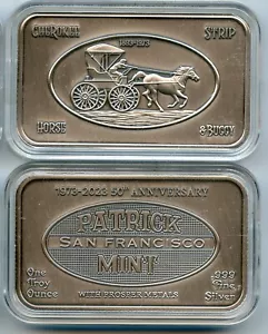 Prosper Metals & Patrick Mints Horse & Buggy Antique 1 oz .999 of Fine Silver - Picture 1 of 2