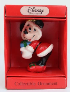 VINTAGE Disney SCHMID MINNIE SANTA Hand Painted Ceramic Figurine Ornament in Box - Picture 1 of 10