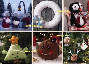 KNITTING PATTERN CHRISTMAS KNITS BOOK 5 MICE TEA COSY TREE DECORATIONS PENGUIN + - Picture 1 of 6