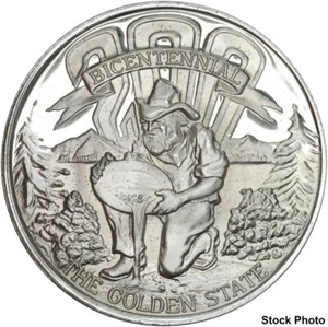 1974 American Revolution California Bicentennial 30.7g Sterling Silver Art Medal - Picture 1 of 2