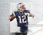 Tom Brady New England Patriots Plakat, Płótno, Druk piłkarski, Sportowa sztuka ścienna