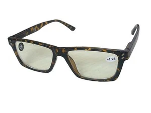 Blue Light Blocking Reading Glasses - Tortoise, Strength +1.25 - Picture 1 of 5