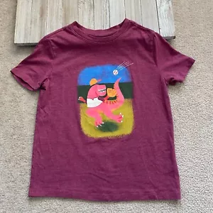 Cat & Jack Dinosaur Baseball T-Shirt Boys M (8) Graphic Print Sports School AR - Picture 1 of 11
