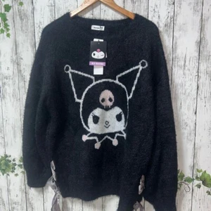 XL Hello Kitty Friend KUROMI Negro Tejido Suéter Mangas Largas Cómodo NUEVO - Imagen 1 de 4