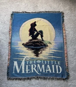 Rare Vintage The Little Mermaid Woven Throw - Picture 1 of 12