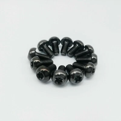 12 piezas pernos Ti de titanio negro M5x10 mm cabeza Torx T25 pernos de rotor de freno de disco Foto 1 de 2