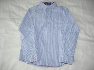 Debenhams boys blue stripe long sleeve shirt 10 years vgc - Picture 1 of 2