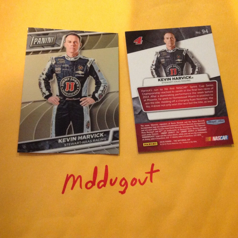 KEVIN HARVICK #94 JIMMY JOHN'S Nascar 2016 Panini National VIP Gold Chrome Base - Image 1 of 1
