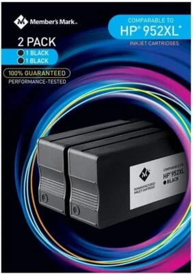 PACK DE 2 CARTUCHOS DE TINTA MEMBER'S MARK HP 952XL, NEGROS Foto 1 de 3