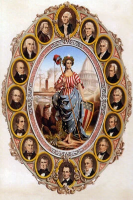 PÓSTER REPRO VINTAGE DE ÁGUILA CALVA DE LA CASA BLANCA DE LOS PRESIDENTES DE LOS ESTADOS UNIDOS Foto 1 de 3