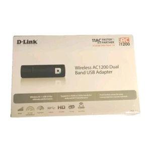 D-link Faster Farther 11AC Wi-Fi Wireless AC1200 Dual Band USB Adapter  New - Picture 1 of 10