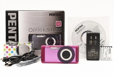 Pentax Optio LS465 pink Digital Camera in Box From JAPAN [Near Mint] #2401333 - Image 1 of 4