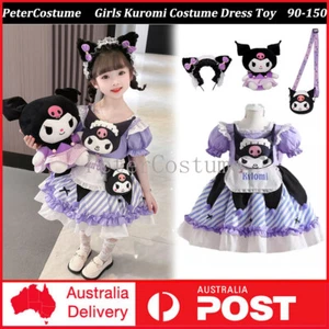 Kids Girls Kuromi Costume Cosplay Princess Lolita Dress Bag Toys Gifts Book Week - Picture 1 of 30