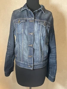 Old Navy Denim Jacket Womens Medium Blue Wash Collared Neck Button Up Cotton Top - Picture 1 of 9