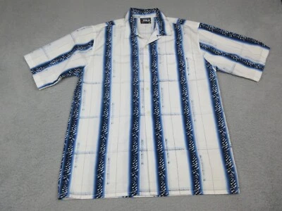 Southpole Shirt Mens Medium White Blue Button Up Casual Logo Y2K Hip Hop Urban - Image 1 of 4