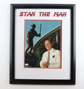 Stan Musial Signed St Louis Cardinal Hall of Fame Card 14x18 Matted Display JSA - Picture 1 of 4