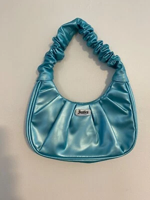 Justice Girls Ruched Teal Shoulder Bag Girlcorp Teens - Image 1 of 4