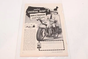 Página de anuncios de revista de motocicletas Harley Davidson vintage de los años 40 Hydra Glide publicidad - Imagen 1 de 6