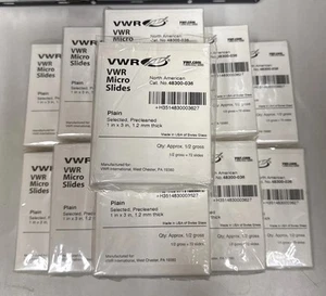 13 Cajas Nuevo VWR Pre-Limpiado 3" x 1" Micro Slides Liso Nº 48300-036 - Imagen 1 de 2