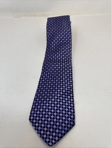 Ike Behar Geometric Checkeredboard Extra Long Silk Tie - 60" - Picture 1 of 2