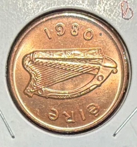 1980 Irland 2 Pence Stempelglanz Bronzemünze - 25,9 mm - KM#21 - Bild 1 von 4