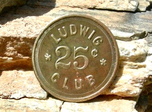 1911 LUDWIG, NEVADA (MINING GHOST TOWN LYON CO) "LUDWIG CLUB" SALOON TOKEN Li-1c - Picture 1 of 6