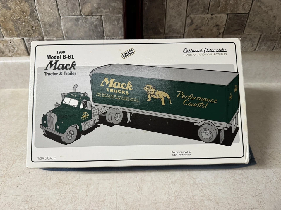 Remolque tractor Eastwood Automobilia 1960 Mack B-61 modelo de camión fundido a presión 1:34 Foto 1 de 4