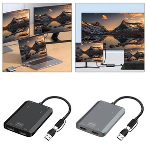 Compact USB C USB A 3 0 Dual Monitor Adapter with High Definition Output - Afbeelding 1 van 14