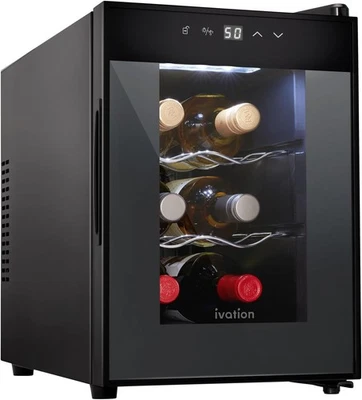 Ivation Premium 6 Botellas Horizontal Termoeléctrico Vino 6 Botellas, Negro  Foto 1 de 4