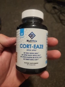 NuEthix Cort-Eaze Cortisol Supplement Relaxation & Deep Sleep 60 Caps Exp 03/26 - Picture 1 of 5