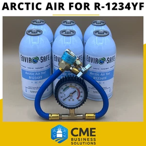 GET COLDER AIR, soporte refrigerante aire ártico para R1234yf, 6 latas y manguera de latón - Imagen 1 de 5
